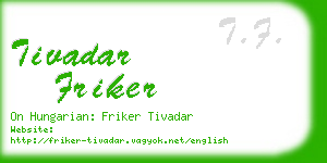 tivadar friker business card